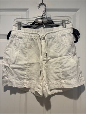 Athleta White Linen Shorts